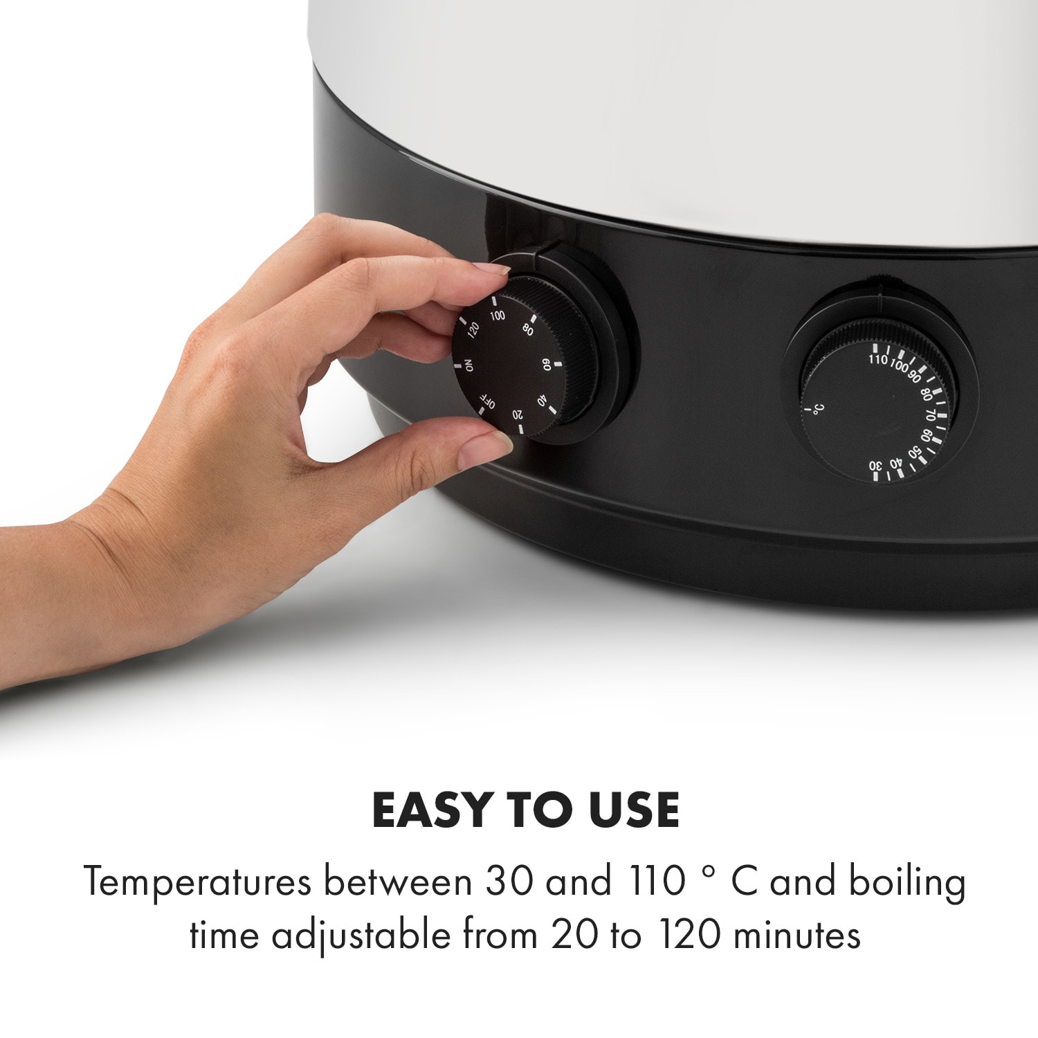 Klarstein KonfiStar 40, zavárací hrniec, dávkovač nápojov, 40 l, 110 °C, 120 min, nehrdzavejúca oceľ – Obrázok 3