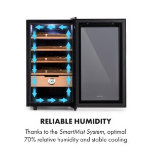 Klarstein El Presidente 48, humidor na cigary, 48 l, 4 police, cédrové drevo, čierny