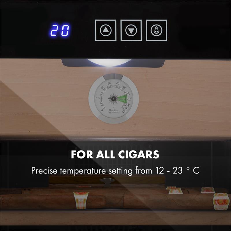 Klarstein El Presidente 48, humidor na cigary, 48 l, 4 police, cédrové drevo, čierny – Obrázok 3