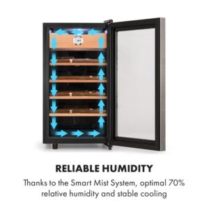 Klarstein El Presidente 48, humidor na cigary, 48 l, 4 police, cédrové drevo, strieborný