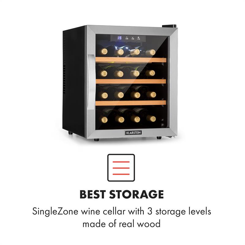 Klarstein Reserva 16, vinotéka, 16 fl/48 l, dotykový LED-displej, čierna – Obrázok 2