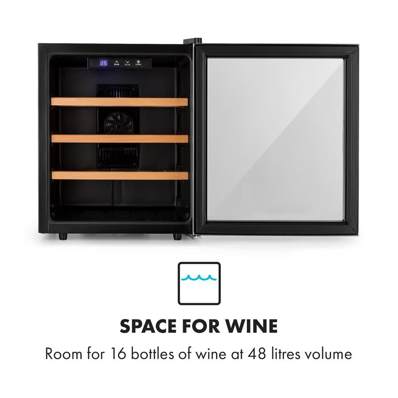 Klarstein Reserva 16, vinotéka, 16 fl/48 l, dotykový LED-displej, čierna – Obrázok 4