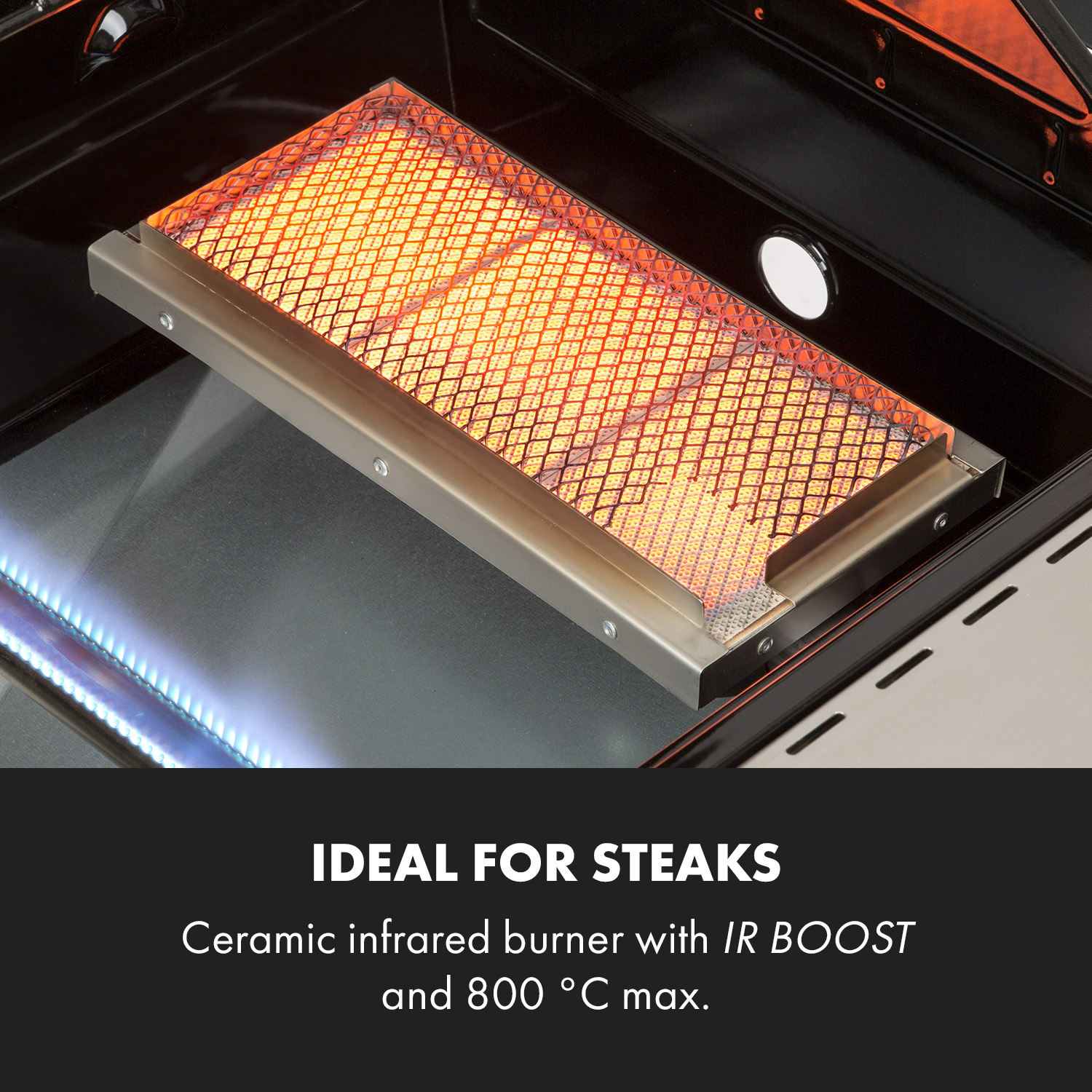 Klarstein Vendetta 3.0 TI, plynový gril, 3 horáky, infračervený horák do 800 °C – Obrázok 3