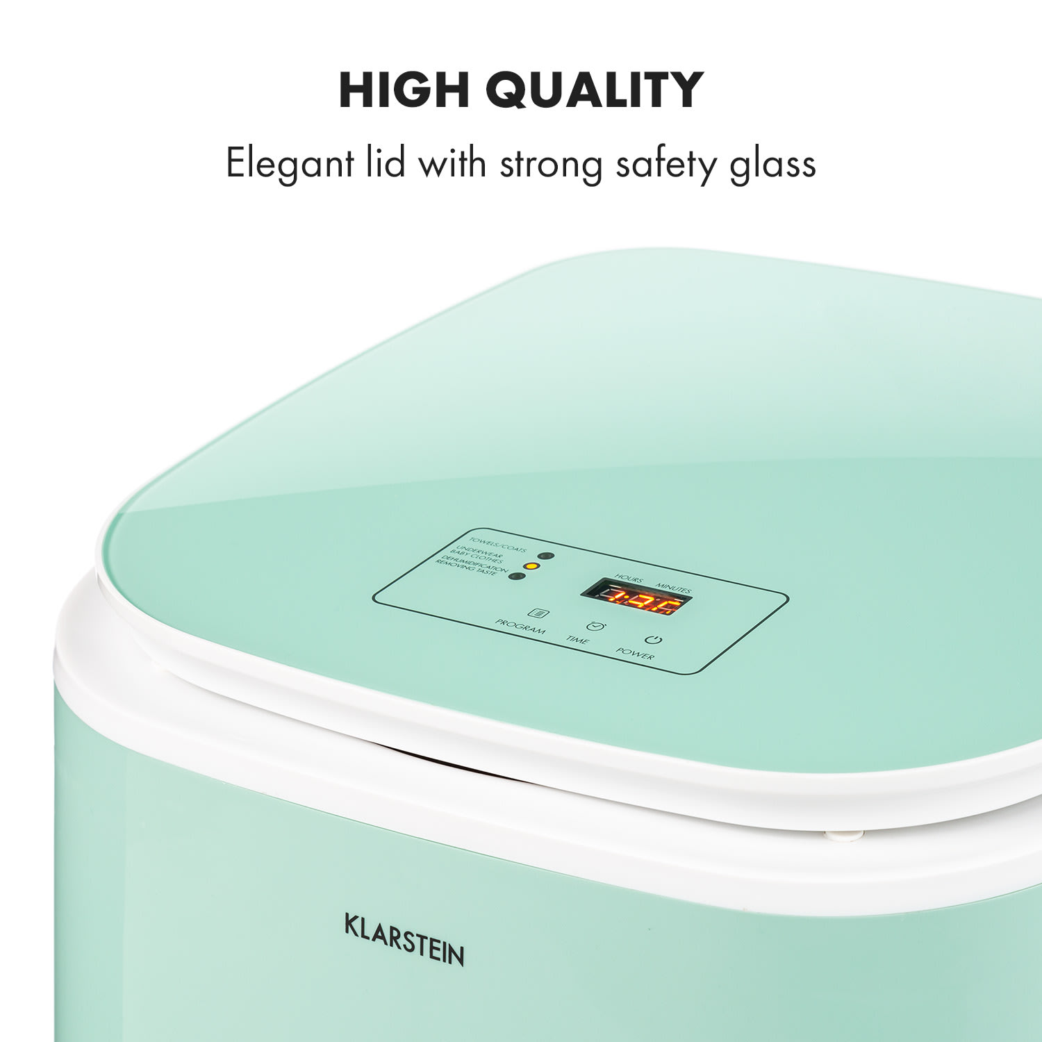 Klarstein Zap Dry, sušička bielizne, 820 W, 50 l, dotykový ovládací panel, LED displej, zelená – Obrázok 5