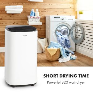 Klarstein Zap Dry, sušička bielizne, 820 W, 50 l, dotykový ovládací panel, LED, biela/čierna