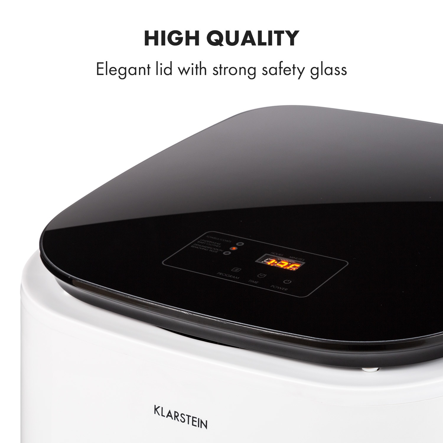 Klarstein Zap Dry, sušička bielizne, 820 W, 50 l, dotykový ovládací panel, LED, biela/čierna – Obrázok 5