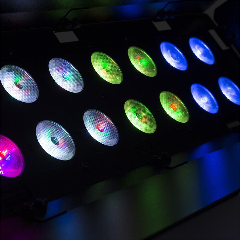 Beamz WH192, wall wash svetelný efekt, 100 W, 16 x 12 W 6 v 1 LED diódy, RGBWA-UV, IR diaľkový ovládač, čierny – Obrázok 2