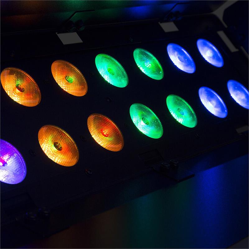 Beamz WH192, wall wash svetelný efekt, 100 W, 16 x 12 W 6 v 1 LED diódy, RGBWA-UV, IR diaľkový ovládač, čierny – Obrázok 3
