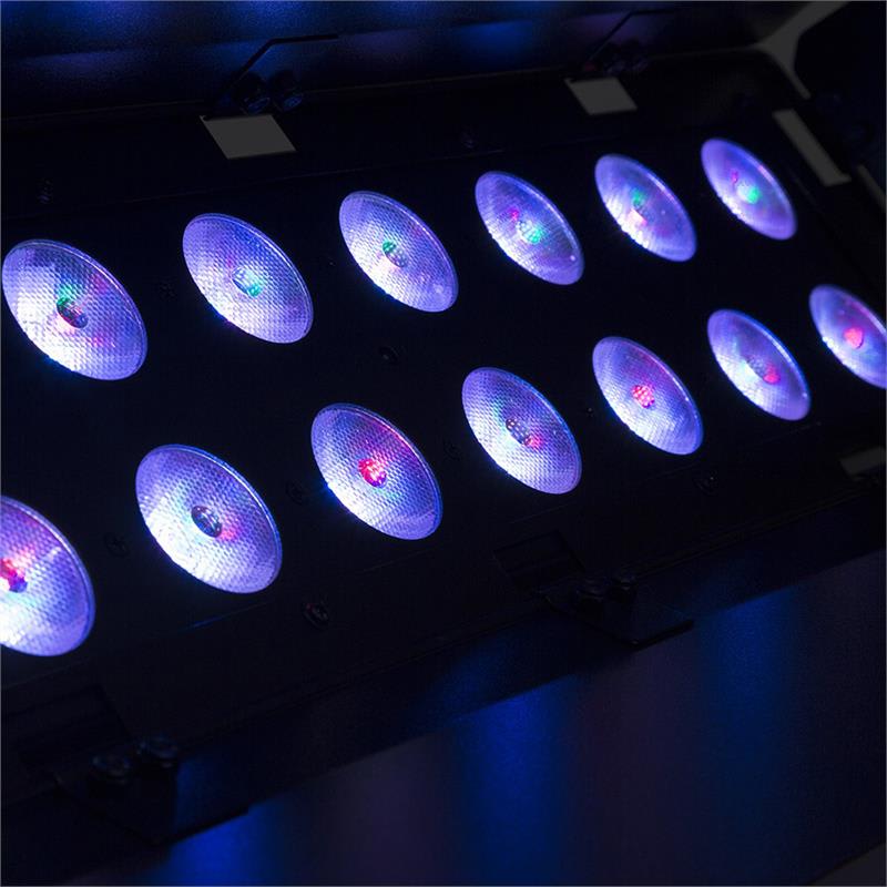 Beamz WH192, wall wash svetelný efekt, 100 W, 16 x 12 W 6 v 1 LED diódy, RGBWA-UV, IR diaľkový ovládač, čierny – Obrázok 4