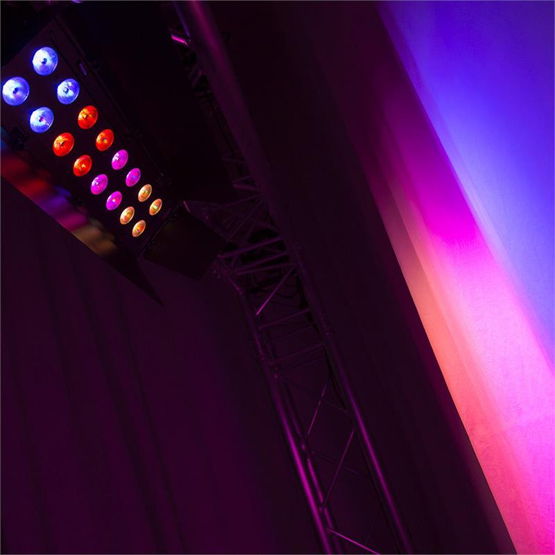 Beamz WH192, wall wash svetelný efekt, 100 W, 16 x 12 W 6 v 1 LED diódy, RGBWA-UV, IR diaľkový ovládač, čierny – Obrázok 5