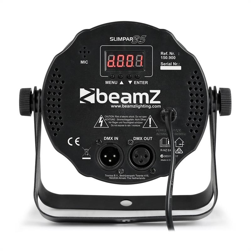Beamz SlimPar 35, LED reflektor, 12 x 3 W 3 v 1 RGB LEDky, DMX/Standalone, čierny – Obrázok 2