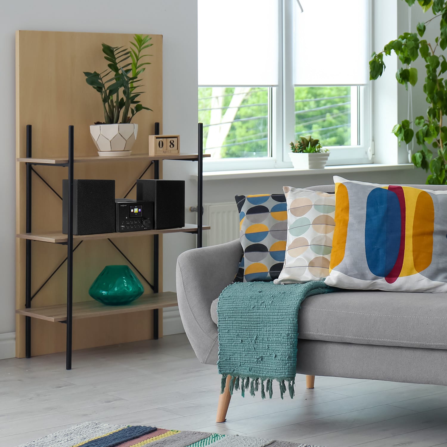 OneConcept Streamo, stereo systém s internetovým rádiom, WLAN, DAB+, FM, CD prehrávač, BT, čierny
