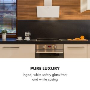 Klarstein Laurel 60, digestor, 60 cm, nástenný, 350 m³/h, LED dotykový panel, biely