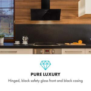 Klarstein Laurel 90, digestor, 90 cm, nástenný, 350 m³/h, LED dotykový panel, čierny