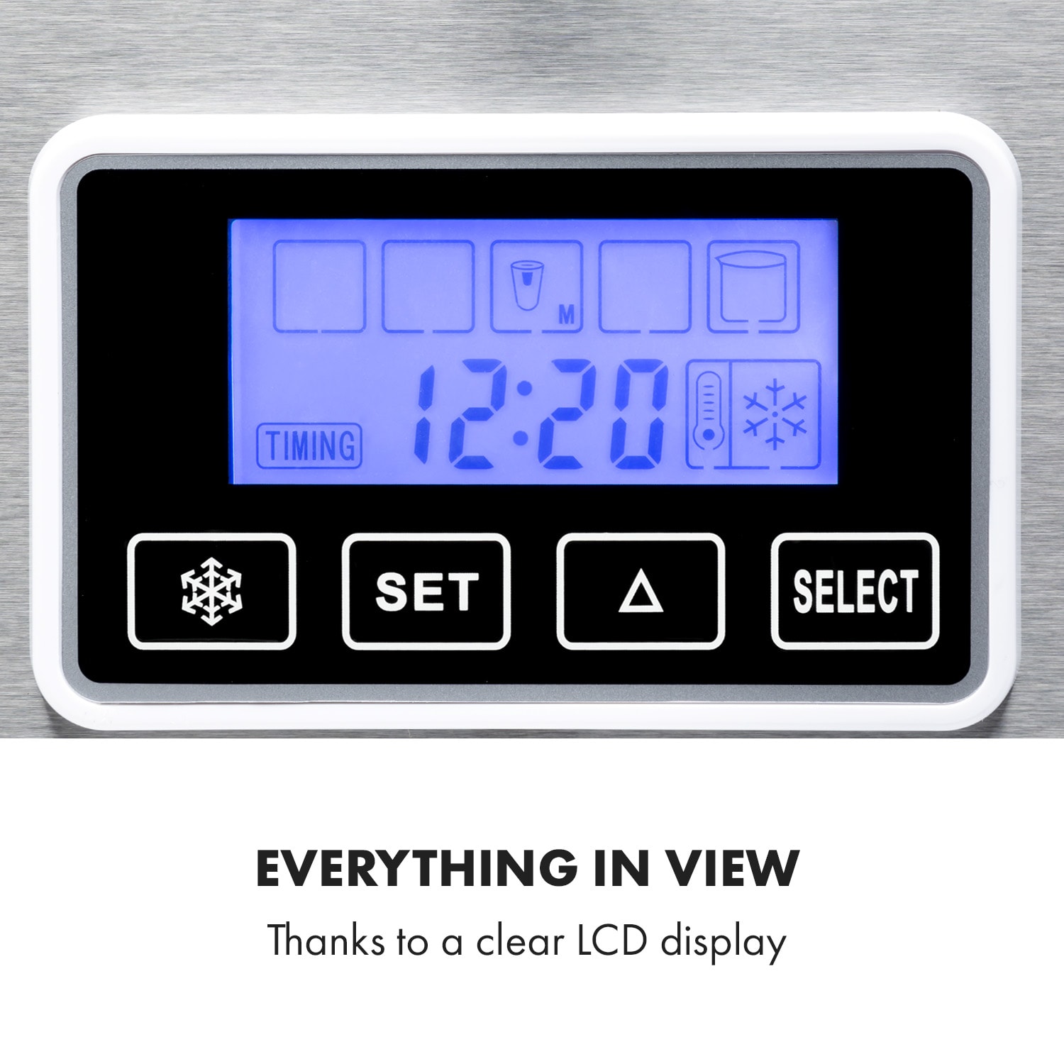 Klarstein Clearcube LCD, výrobník ľadu, priehľadný ľad, 15 – 20 kg/24 hod., biely – Obrázok 4