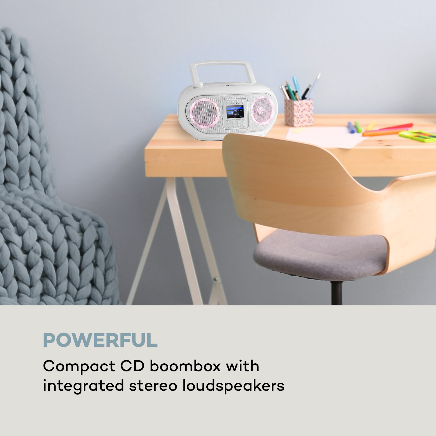 Auna Roadie Smart, boombox, internetové rádio, DAB/DAB+, FM, CD prehrávač, LED, WiFi, bluetooth