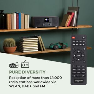 OneConcept Streamo CD, internetové rádio, 2 x 10 W, WLAN, DAB+, FM, CD prehrávač, BT, čierne