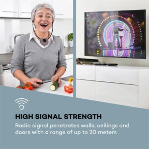 Auna Stereoskop, bezdrôtové slúchadlá so stetoskopickou konštrukciou, do uší, 20 m, 2,4 GHz, TV/HiFi/CD/MP3, akumulátor, sivé