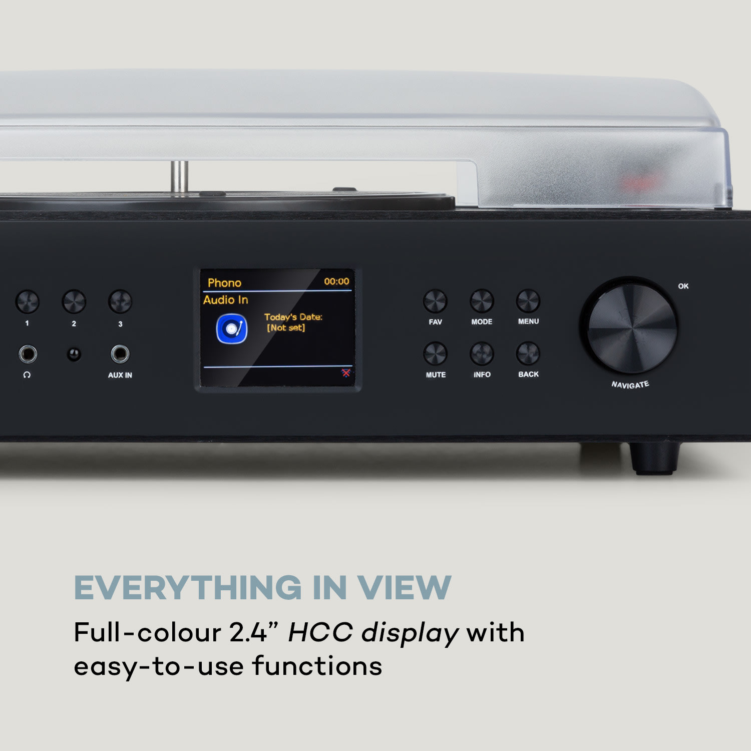 Auna Connect Vinyl, smart rádio, gramofón, 2 reproduktory, 20 W max., internet/DAB+ – Obrázok 4