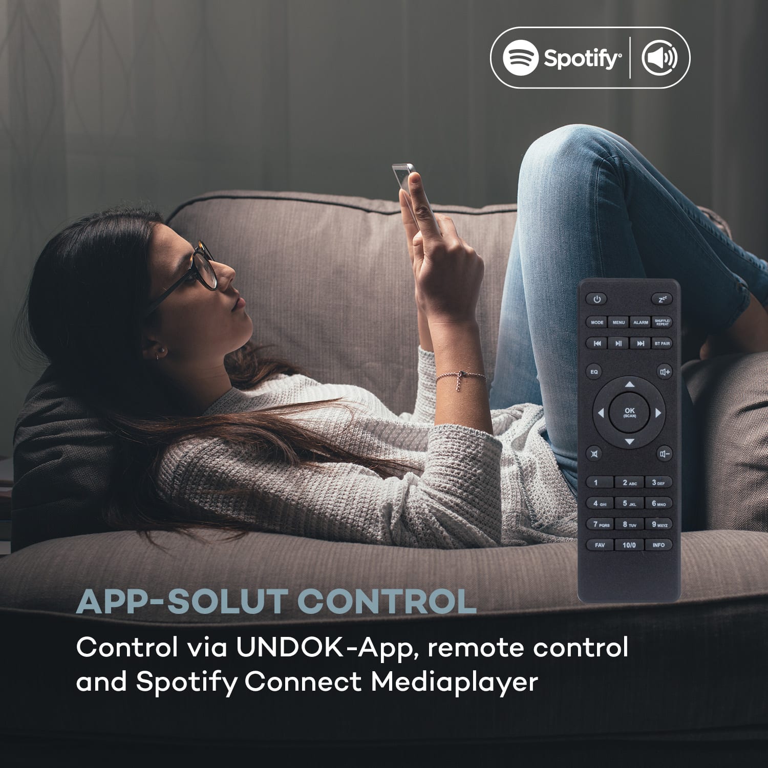 Auna Connect Vinyl, smart rádio, gramofón, 2 reproduktory, 20 W max., internet/DAB+ – Obrázok 5