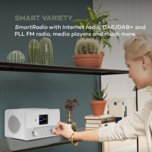 Auna Connect 150 SE, 2.1 internetové rádio, DAB/DAB+/PLL-FM, BT, 2,8" TFT displej, biele