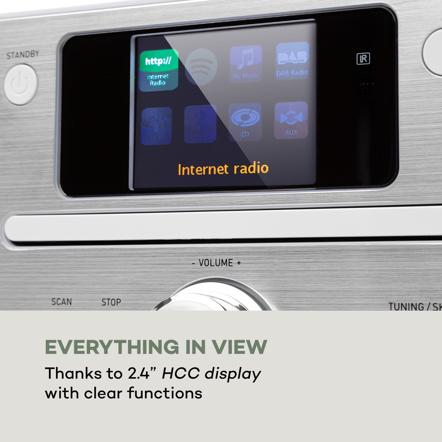 Auna Harvard, kompaktný systém, internetové/DAB+ a UKW-rádio, CD-prehrávač, bluetooth, biely – Obrázok 5