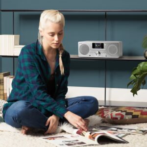 Auna Harvard, kompaktný systém, internetové/DAB+ a UKW-rádio, CD-prehrávač, bluetooth, biely