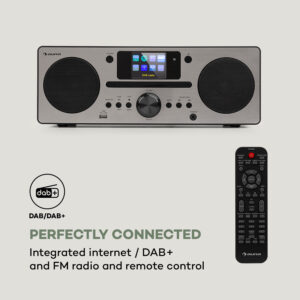 Auna Harvard, kompaktný systém, internetové/DAB+ a UKW-rádio, CD-prehrávač, bluetooth, orech