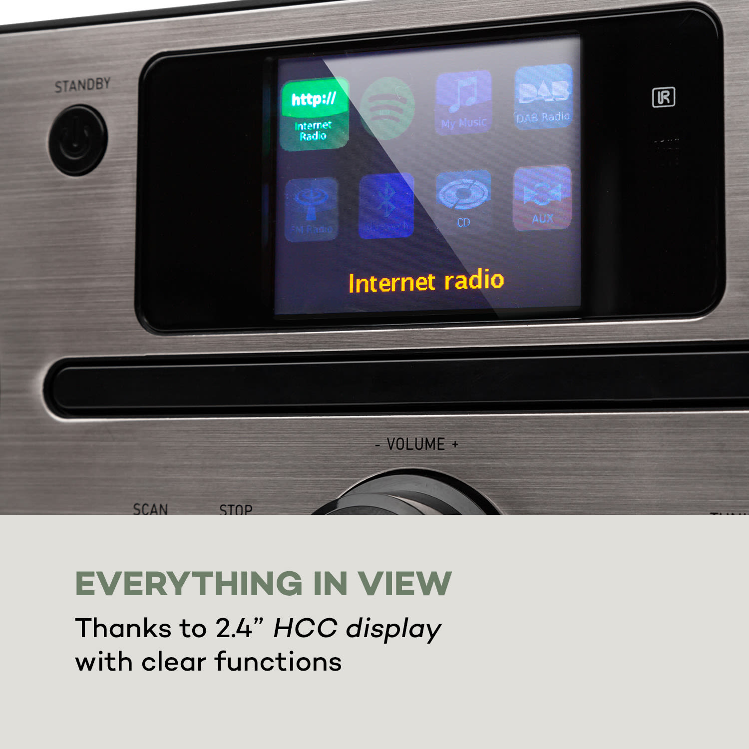 Auna Harvard, kompaktný systém, internetové/DAB+ a UKW-rádio, CD-prehrávač, bluetooth, orech – Obrázok 4