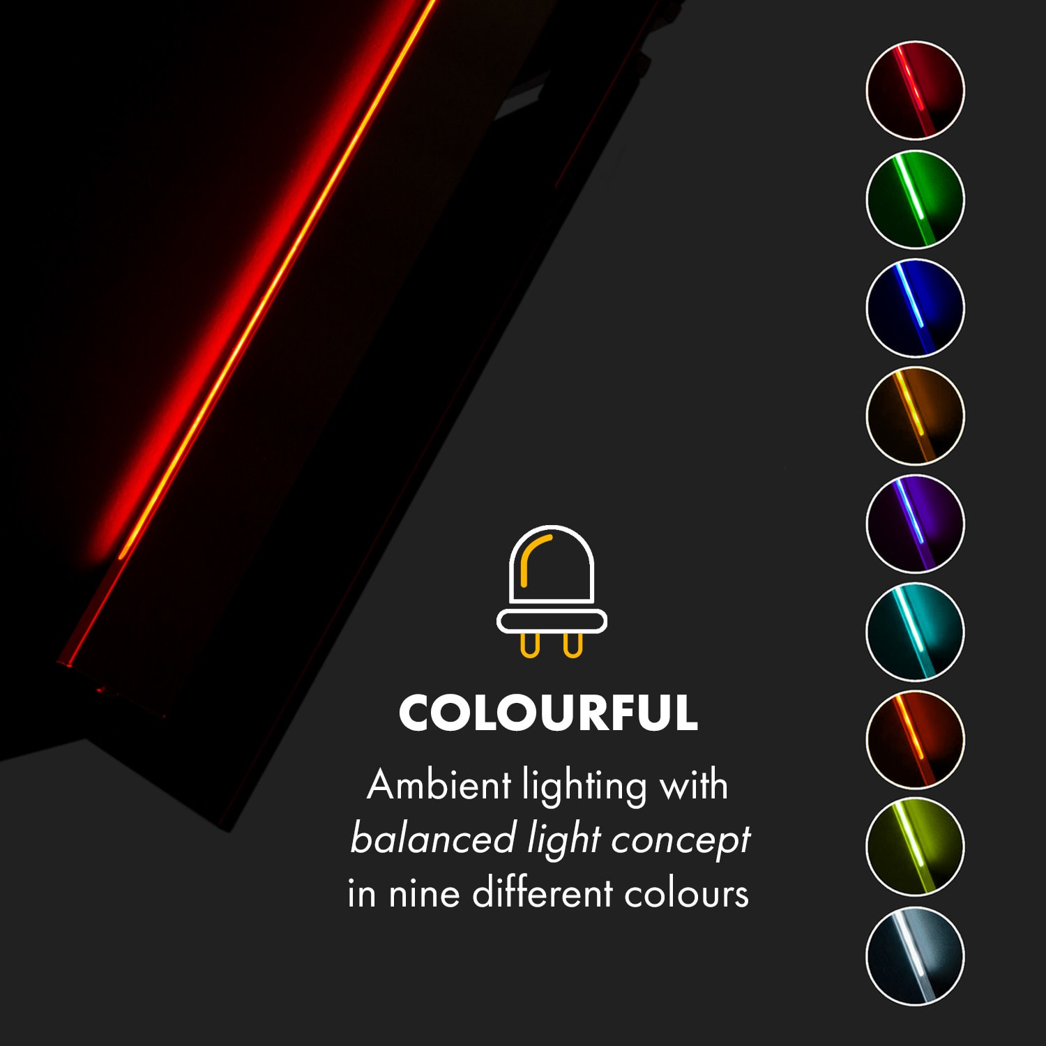 Klarstein Alina, digestor, 60 cm, nástenný, 600m³/h, LED displej, LED, čierny – Obrázok 5