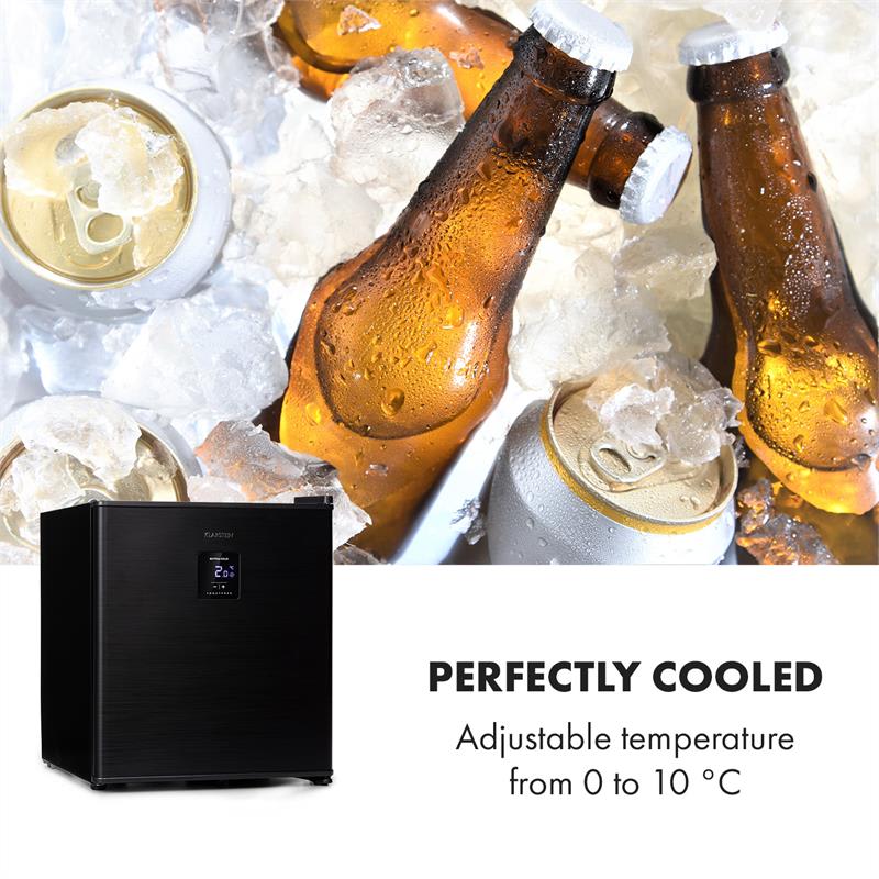 Klarstein Beer Baron, chladnička na nápoje, F, 48 litrov, 39 dB, 0 – 10 °C, čierna – Obrázok 3