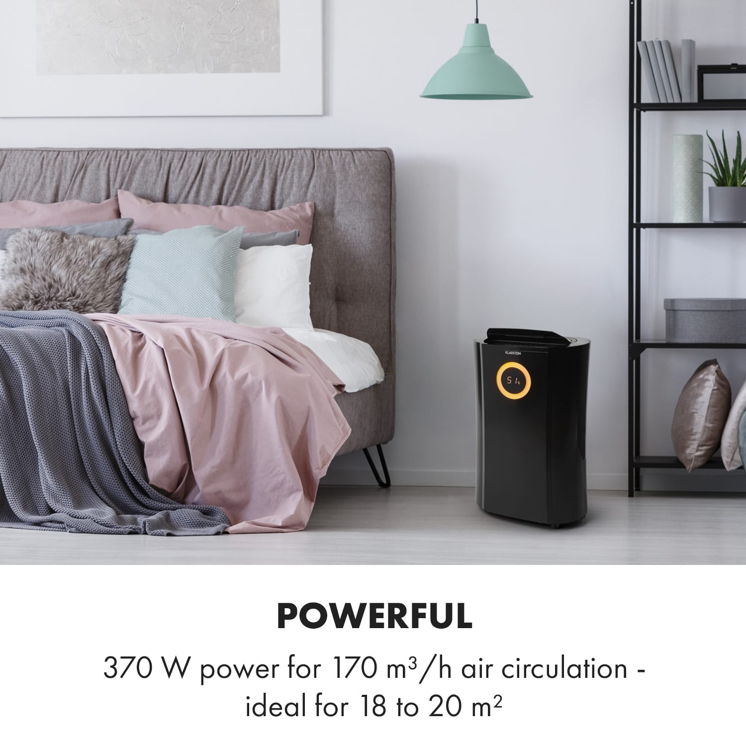 Klarstein DryFy Pro Connect Smart, Odvlhčovač vzduchu, WiFi, Kompresný, 20l / d, 20sqm, 370W, Čierna