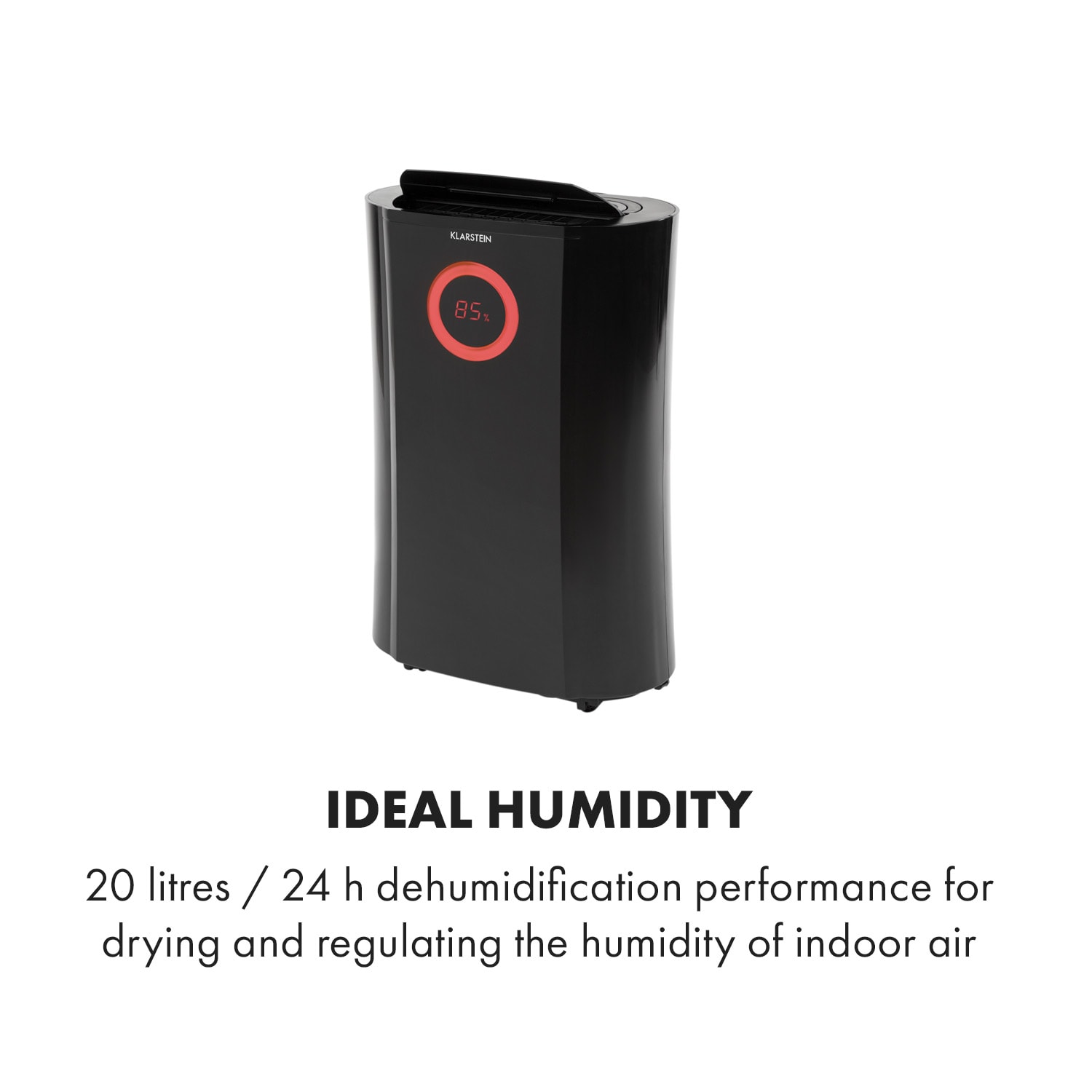 Klarstein DryFy Pro Connect Smart, Odvlhčovač vzduchu, WiFi, Kompresný, 20l / d, 20sqm, 370W, Čierna – Obrázok 4