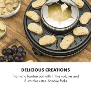 Klarstein Fonduelette, raclette gril s fondue, 1350 W, 1 l, Ø 38 cm, pre 8 osôb