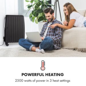 Klarstein Thermaxx Noir, olejový radiátor, 2500 W, 10-30 °C, 24-hod. časovač, diaľkové ovládanie, čierny