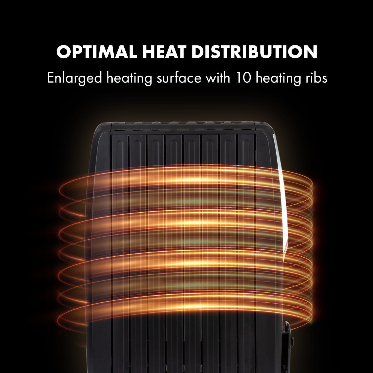 Klarstein Thermaxx Noir, olejový radiátor, 2500 W, 10-30 °C, 24-hod. časovač, diaľkové ovládanie, čierny – Obrázok 4