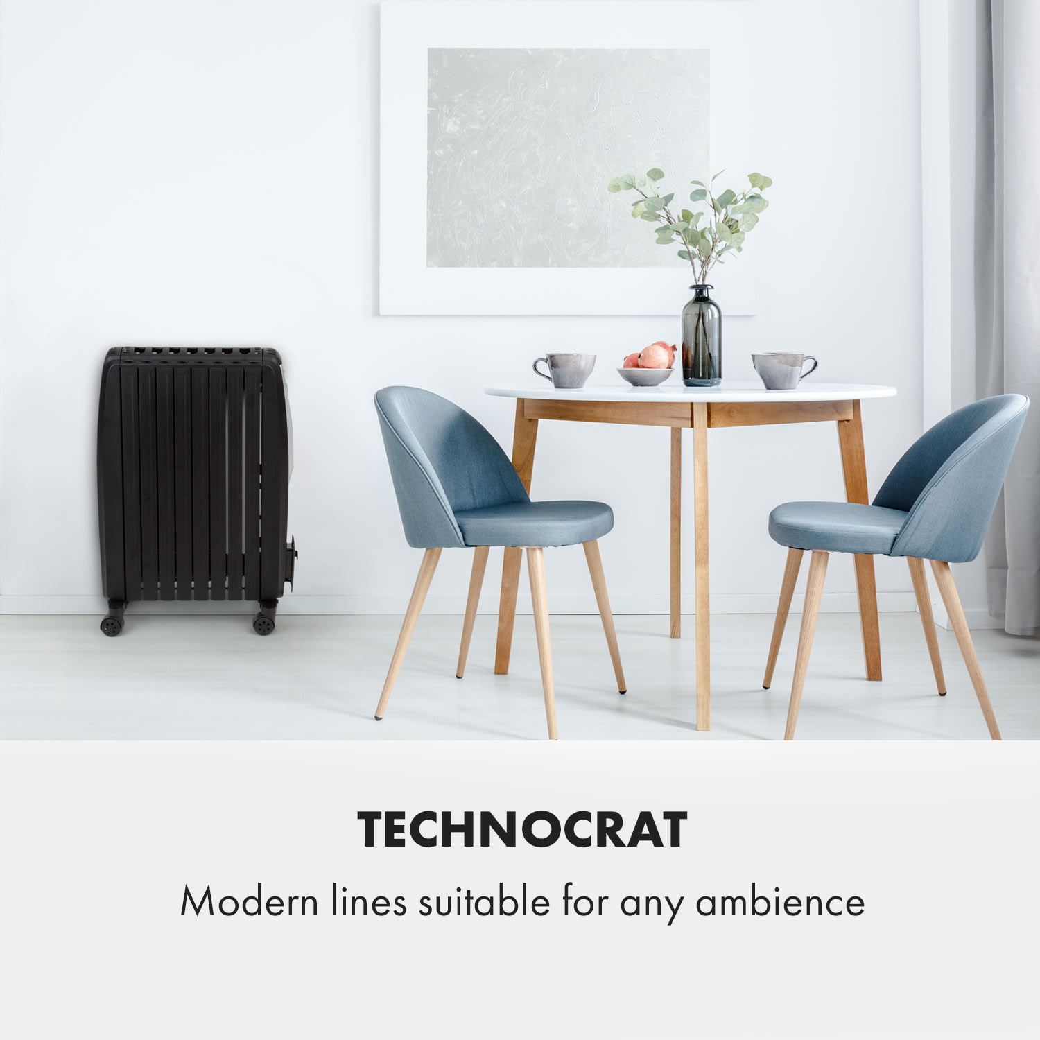 Klarstein Thermaxx Noir, olejový radiátor, 2500 W, 10-30 °C, 24-hod. časovač, diaľkové ovládanie, čierny – Obrázok 5