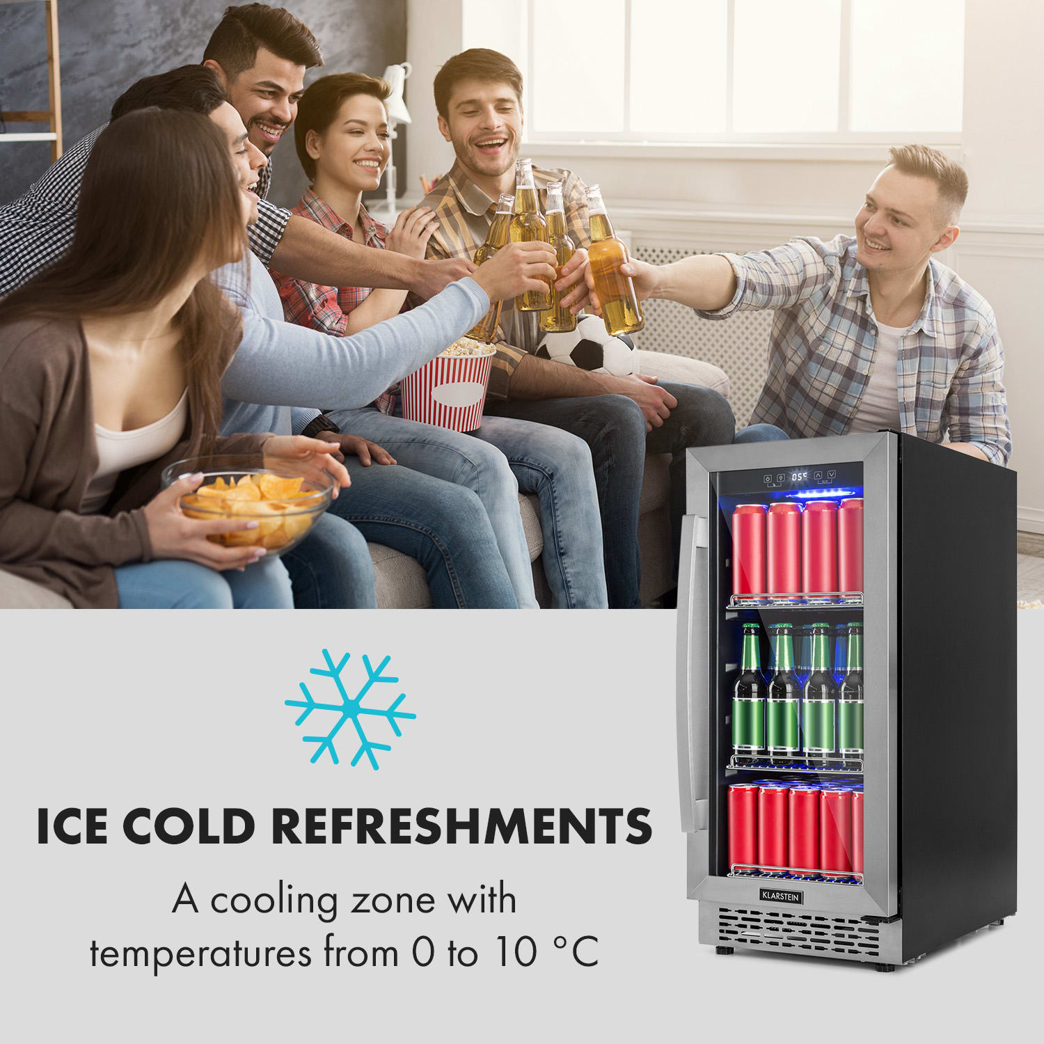 Klarstein Beerlager 86, chladnička na nápoje, 86 l, 33 fliaš, energetická trieda G, ušľachtilá oceľ, čierna – Obrázok 2