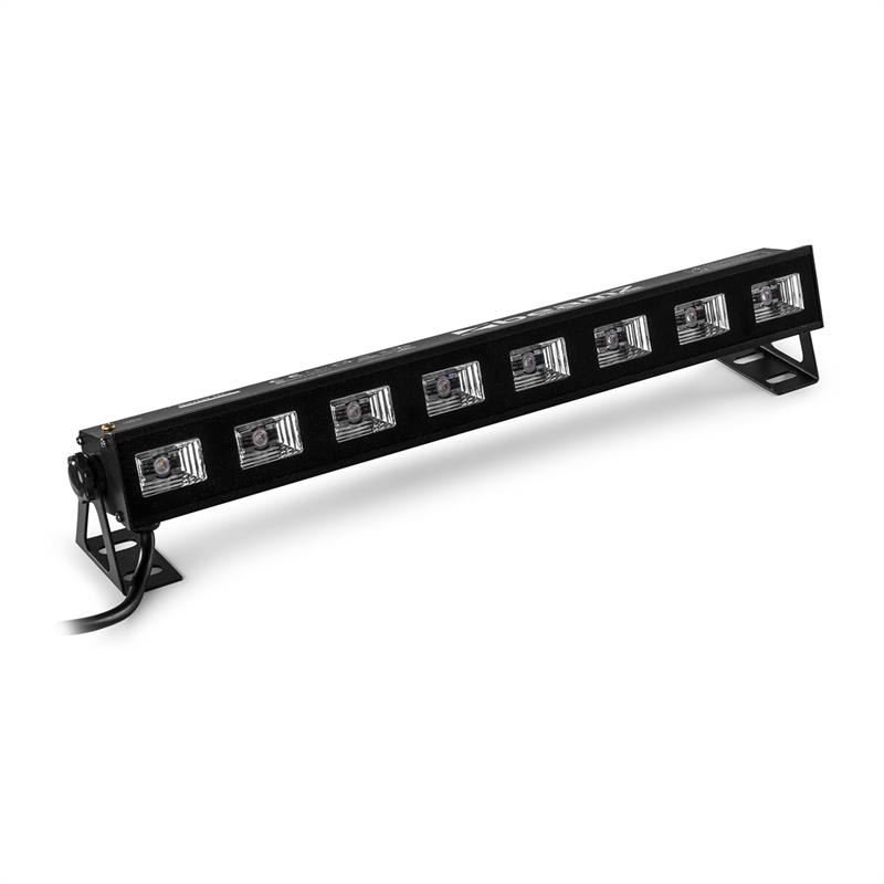 Beamz BUVW83, LED svetelná rampa, 8 x 3 W, UV/WW, 2 v 1, 30 W, Plug & Play, tichá prevádzka – Obrázok 2