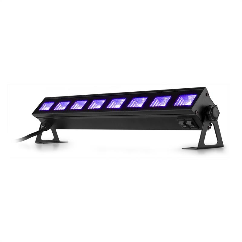 Beamz BUVW83, LED svetelná rampa, 8 x 3 W, UV/WW, 2 v 1, 30 W, Plug & Play, tichá prevádzka – Obrázok 4