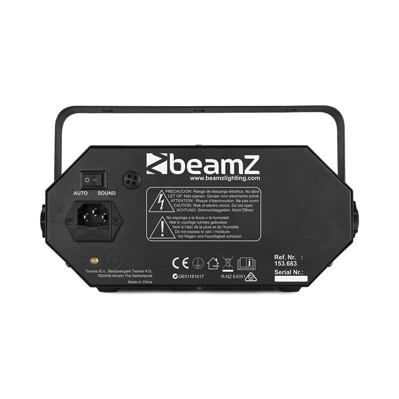 Beamz LEDWAVE LED, jellyball, 6 x 3 W RGB, waterwave 1 x 4 W RGBW, UV/stroboskop 4 x 3 W, čierna – Obrázok 3