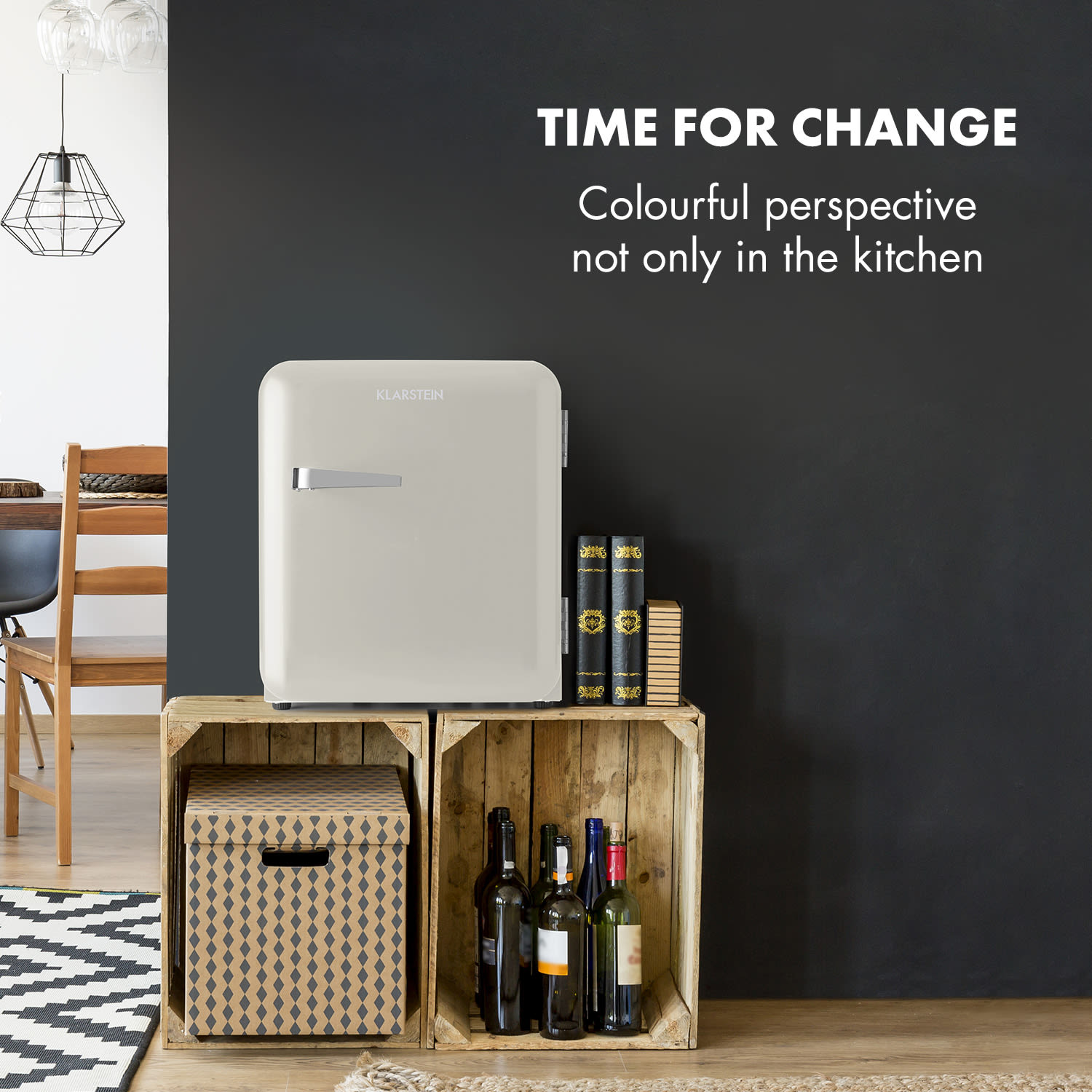 Klarstein Audrey Mini, retro chladnička, 48 l, 2 úrovne, energet. trieda F – Obrázok 5