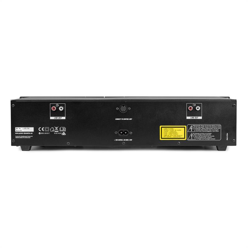 Power Dynamics PDX350, duálny DJ-CD/USB-prehrávač-ovládač, CD/USB/MP3, čierny – Obrázok 3
