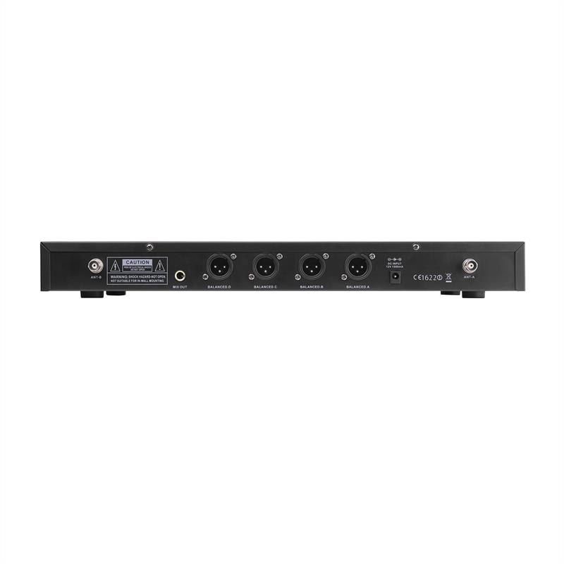 Power Dynamics PD504B, sada UHF bezdrôtových mikrofónov, 4 x headset + vreckový vysielač, 4 x 50 kanálov – Obrázok 2