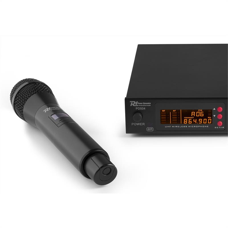 Power Dynamics PD504B, sada UHF bezdrôtových mikrofónov, 4 x headset + vreckový vysielač, 4 x 50 kanálov – Obrázok 4