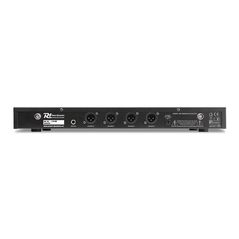 Power Dynamics PD504B, sada UHF bezdrôtových mikrofónov, 4 x headset + vreckový vysielač, 4 x 50 kanálov – Obrázok 2