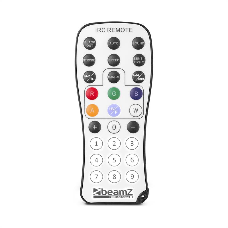 Beamz Professional BAC302, ProPar reflektor, 6 x 12 W, 6 v 1 LED RGBWA-UV diódy, stmievanie, diaľkový ovládač – Obrázok 3
