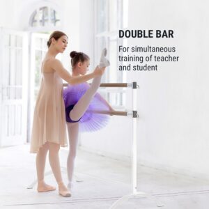 KLARFIT Barre Anna, dvojitá baletná tyč, 110 x 113 cm, 2 x 38 mm Ø, biela