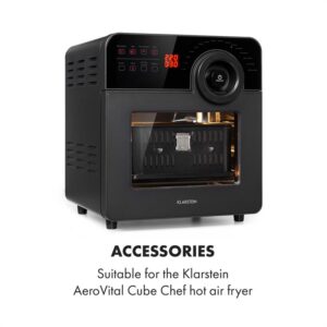 Klarstein AeroVital Cube Chef, teplovzdušná fritéza, fritovací kôš, príslušenstvo, ušľachtilá oceľ
