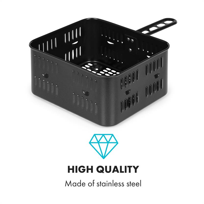 Klarstein AeroVital Cube Chef, teplovzdušná fritéza, fritovací kôš, príslušenstvo, ušľachtilá oceľ – Obrázok 3